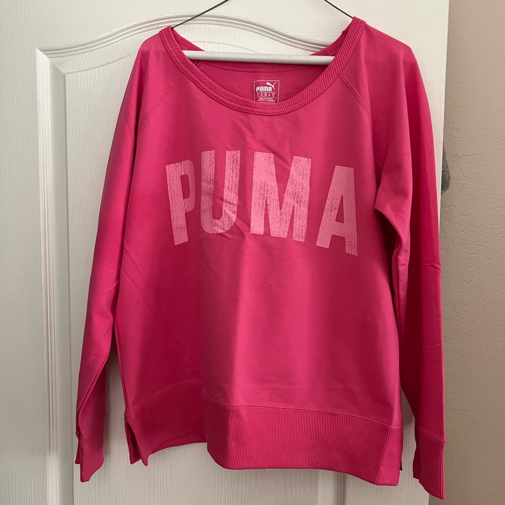 Light weight pink Puma sweatshirt, never worn